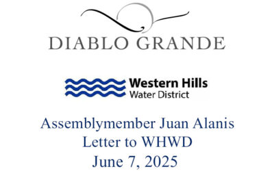 Letter from Assemblymember Juan Alanis to WHWD Board 06/07/25