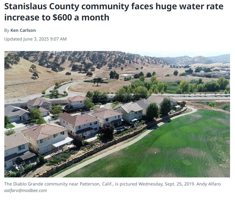 Diablo Grande Residents Face Huge Water Rate Hike
