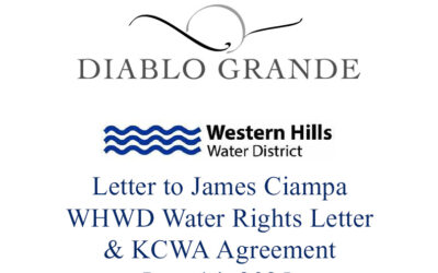 Western Hills Water District’s Water Rights and Agreement with Kern County Water Agency