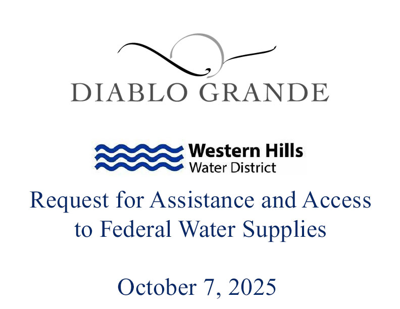Request for Assistance and Access to Federal Water Supplies