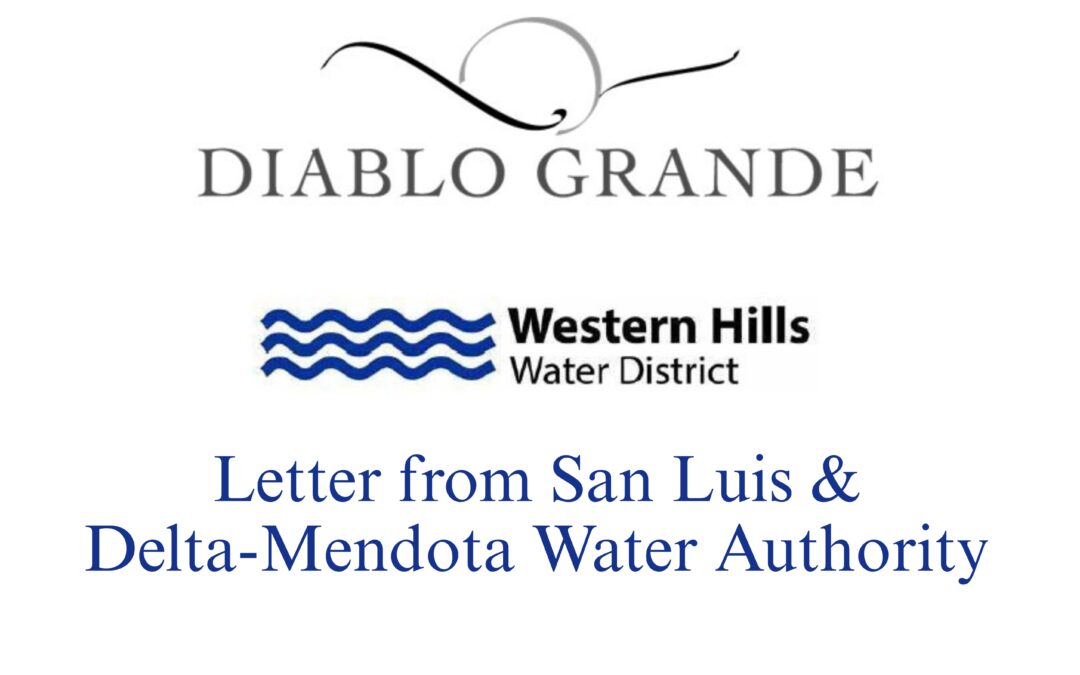 Letter from San Luis & Delta-Mendota Water Authority