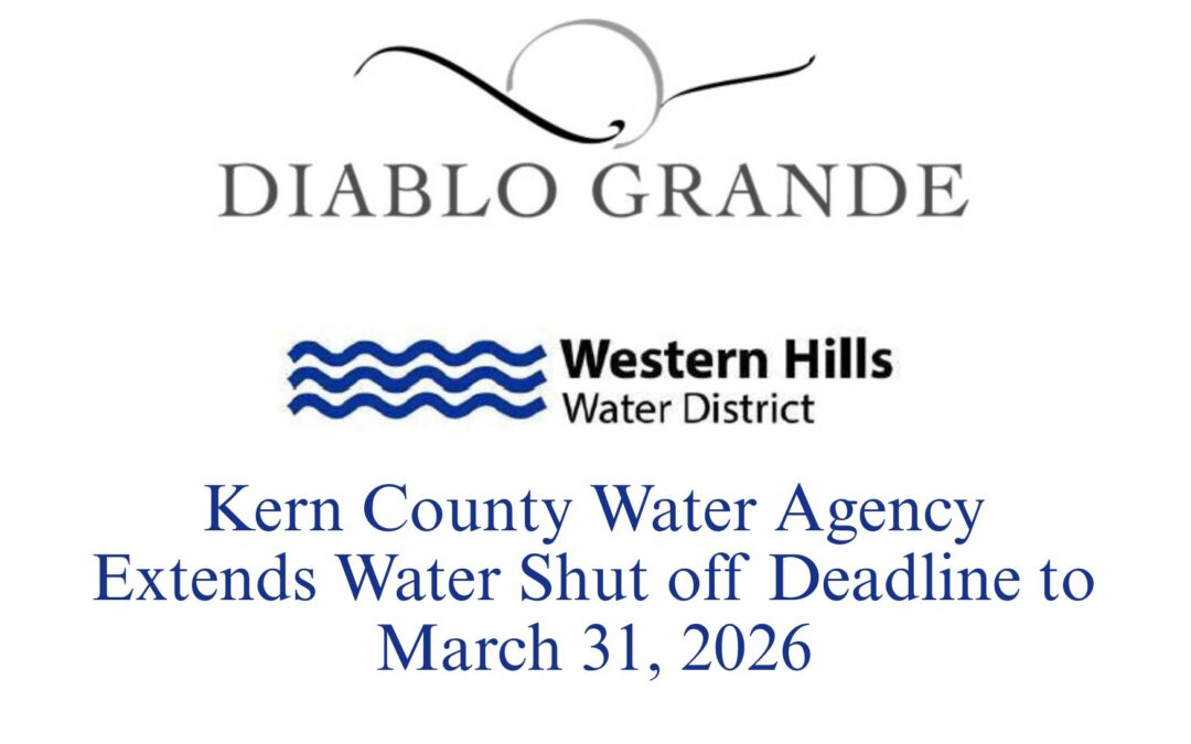 Kern County Water Agency Extends Water Shut off Deadline to March 31, 2026